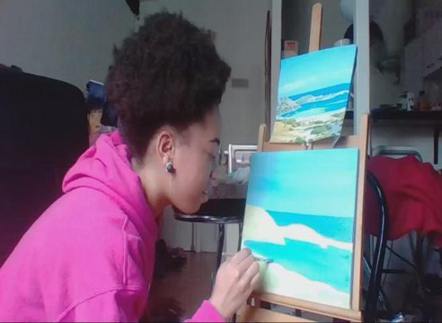 Sarisa painting on twitch